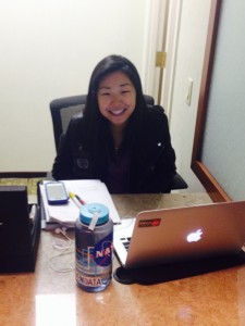 Cindy Zhao in between financial accounting sessions.